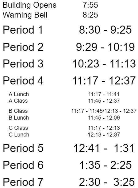 Daily Bell Schedule